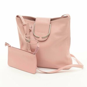 *512815 ungaro Ungaro shoulder bag pouch attaching leather lady's pink 