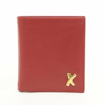 ◇513681 未使用品 Paloma Picasso パロマピカソ 二つ折り札入れ 財布 レザー レディース レッド_画像1