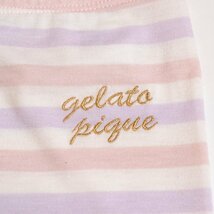 ◇455521 GELATO PIQUE ジェラートピケ ルームウェアセットアップ ボーダーロングタンクトップ パンツ サイズF レディース ピンク パープル_画像6