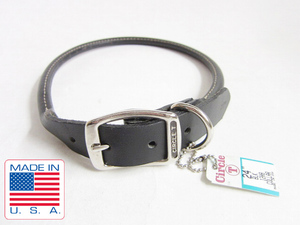 { new goods }USA made /circle-T/ Circle T/ dog / necklace / black [24 -inch ] circle leather / leather /D138-71-0057