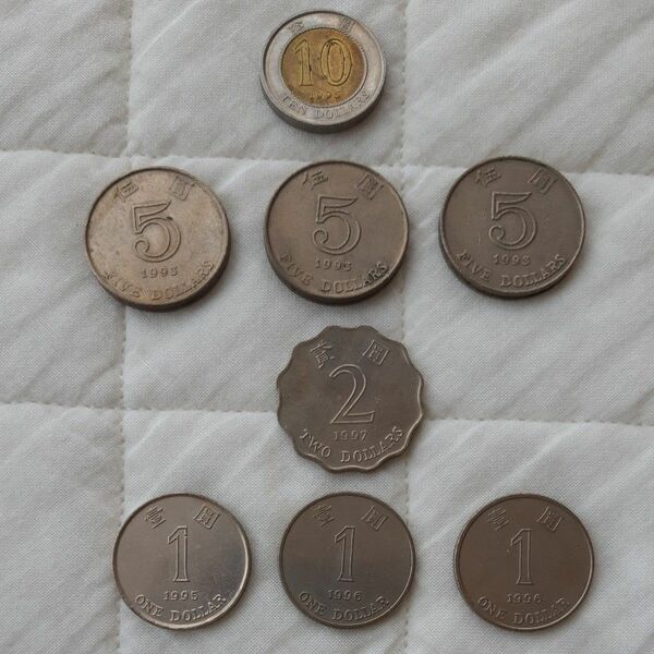 香港 1995～1997年発行硬貨 1香港ドル 2香港ドル、5香港ドル、10香港ドル 