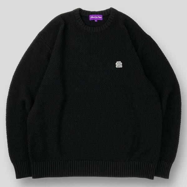 今期 極美品 BlackEyePatch ブラックアイパッチ 24SS SMALL OG LABEL WAFFLE KNIT SWEATER ワッフルニットセーター BEPSS24TP02 L SSM3433