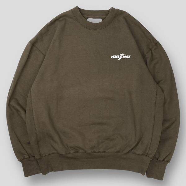 WHIMSY / ウィムジー 22AW WHEELS LOGO CREWNECK / ホイールロゴ クルーネックスウェット L SSM3431 DARK BROWN ダークブラウン