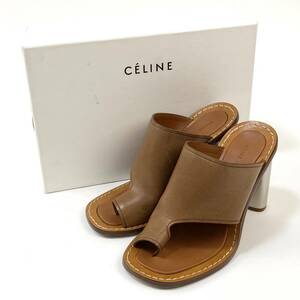 美品 CELINE / セリーヌ フィービー期 Bambam Sandal Thong 90 / バンバン トングサンダル メタルヒール 3C9525BACD 38 SSL851 ミュール