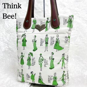 極美品　Think Bee! シンクビー ビーズ刺繍 トートバッグ