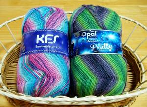 D＊ソックヤーン＊【opal(オパール) KFSコットン・Pretty(ラメ入り)】2玉組