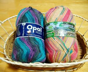 H＊ソックヤーン＊【opal(オパール) Cotton Premium・ Schafpate15】2玉組