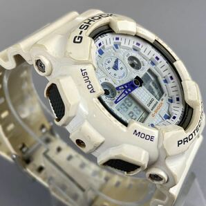 D25上F6 稼働品 G-SHOCK Gショック GA-100A CASIO 腕時計 カシオ アナデジ クオーツ QZ アナログ デジタル デ ホワイト の画像2