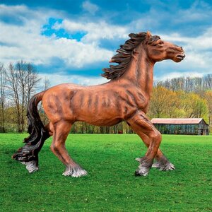 自由に駆ける野生のマスタング暴れ馬の彫像奔馬フィギュア彫刻置物アートディスプレイ牧場競馬場JRA輸入品