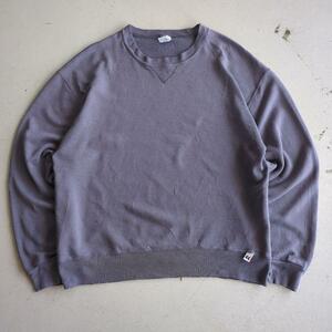 90s ラッセルアスレチック 前Vガゼット 茄子紺 フェード 無地スウェット RUSSELL ATHLETIC SWEATSHIRT VINTAGE