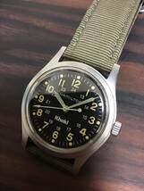 HAMILTON Khaki ハミルトン カーキ 9415A 手巻きETA2801 アラビアインデックス　ミリタリー　ブラック文字盤 _画像10