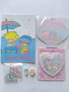 ki Kirara * strawberry newspaper appendix set * Mini Note memo pad can badge key holder eraser * Little Twin Stars Sanrio Showa Retro pattern 