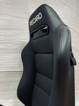 20.21.レカロ RECARO 2脚セット SR-3 黒フェイクレザー張り替え 張替え 張替 ブラックシングルステッチ 両側ダイヤル_画像4