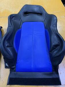 レカロ RECARO SR-3 シートカバー 黒 青 ブラック ブルー フェイクレザー ブルーダブルステッチ dotty