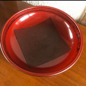 お茶菓子入れ　器　木製　漆塗り　昭和レトロ