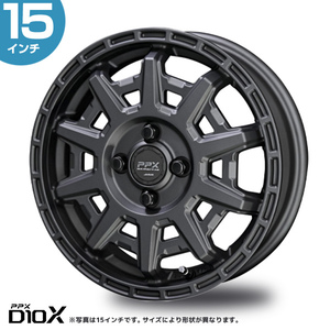 〔4本セット〕PPX D10X 15インチ 6.0J 45 5-100 マットダークガンメタリック ホイール4本 AME 共豊 シエンタ