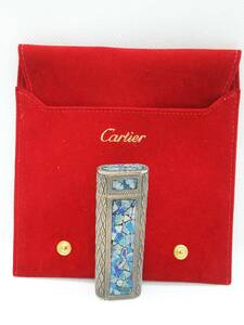 着火確認済 カルティエ ライター メレダイヤ22石 モザイクオパール (Cartier lighter diamond and opal stone art decor gas lighter)