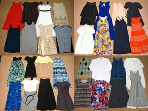 R25* large amount 74 put on set One-piece tunic dress overall etc. various set sale old clothes together long sleeve short sleeves Mini wide maxi long 
