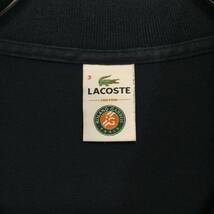 【ラコステ 半袖ポロシャツ】人気 ビッグロゴ 襟袖ライン デカワニ M相当 ネイビー LACOSTE 古着 [230606-025]_画像4