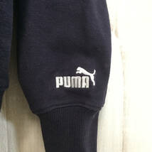 【プーマ フルジップパーカー】 ビッグロゴ ヒットユニオン 袖ロゴ スウェット プルオーパー L ネイビー PUMA 古着 [231115-002]_画像10