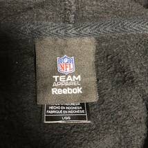 【リーボック ビッグロゴパーカー】 00s NFLセイント 袖ロゴ刺繍 L 黒 Reebok 古着 [231103-001]_画像6