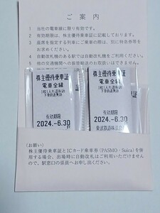 東武鉄道 株主優待乗車証10枚セット　送料無料！