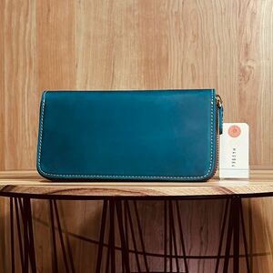  with translation / new goods n back car f leather men's purse long wallet man round fastener new goods free shipping n back purse unused 1 jpy original leather navy 