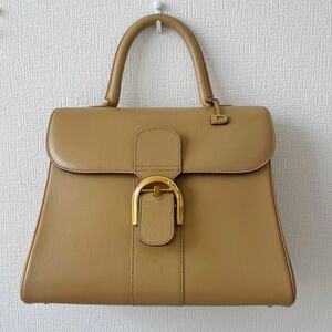 専用【価格交渉NG】デルヴォー　ブリヨン　MM ワンハンドル　ケリー型バッグ　DELVAUX ベージュ　正規品