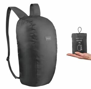 FORCLAZ 軽量 UL 折りたたみ バックパック リュック 10L ブラック 新品 アタックザック Decathlon