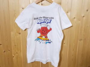 e571◆Top Half Tシャツ◆サイズ14/16 キッズ USA製 Kool-Aid プリント クールエイド ヴィンテージ アメキャラ 古着屋 ホワイト送料360円6C