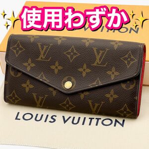 新型 LOUIS VUITTON ルイヴィトン モノグラム ポルトフォイユ サラ 長財布 コクリコ M62236