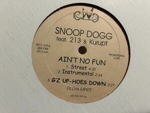 Snoop Dogg Ain't No Fun ★ Big Pimpin ★G'z Up-Hoes Down ホワイト盤