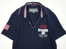 C385/Eddie Bauer/エディーバウアー/ティアドロッププラケット/半袖ニットポロシャツ/ネイビー系/メンズ/XSサイズ_画像3