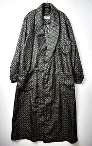 C320/Aquascutum/ Aquascutum / England made / silk gown / room wear / gown / bathrobe / silk 100/peiz Lee pattern / men's /S size 