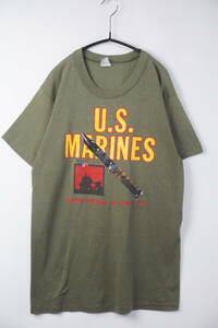 C127/ U.S. Marines/1987s/VINTAGE/シングルステッチ/KNOW WHERE TO STICK IT/半袖Tシャツ/メンズ/S相当/米海兵隊