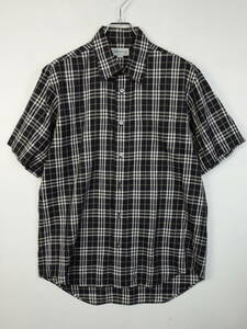 C214/Burberry/バーバリー/日本製/ノバチェックシャツ/半袖シャツ/メンズ/LYサイズ/ブラック系/オールド