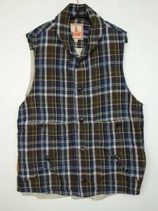 C384/BARACUTA/ роза Koo ta/ сделано в Японии /linen шаль цвет охота лучший / tartan в клетку / мужской /36 размер 