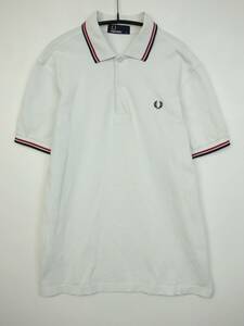 C416/Fred Perry/ Fred Perry / cotton polo-shirt with short sleeves / white group / men's /S size 