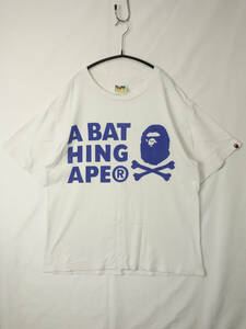 C586/A BATHING APE/アベイシングエイプ/パイレーツプリント コットン半袖Tシャツ/ホワイト系/メンズ/Lサイズ