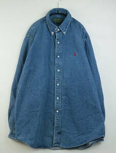 C61/POLO by Ralph Lauren/ Polo Ralph Lauren /POLO COUNTRY/90S/BD рубашка / Denim рубашка / рубашка с длинным рукавом /M размер 