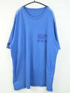 C164/Papas/パパス/日本製/半袖Tシャツ/ブルー/メンズ/Lサイズ/50/GP864/クルーネック