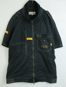 C201/AVIREX/ Avirex / short sleeves military jacket / blouson /BELL SYSTEM/ men's /XL size / black /