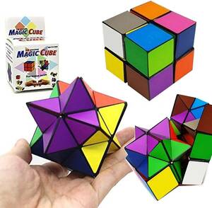 六色 Infinity Cube Toys マジックスターキューブ ２in 1立体キューブ 折りたたみキューブ 無限キューブパズル