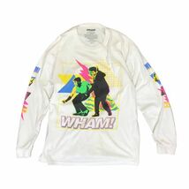 1円 珍品 WHAM! ロンT 白 XL 00s 長袖 プリント スリーブデザイン ワム ロングTシャツ ホワイト US古着 メキシコ製_画像1