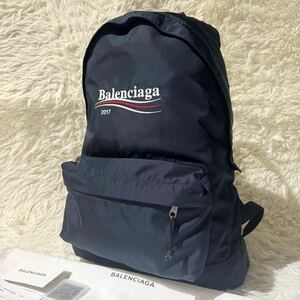  не использовался товар *BALENCIAGA Balenciaga рюкзак рюкзак акция Logo 100 годовщина Explorer парусина темно-синий темно-синий 459744