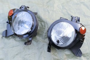 スズキ アルトラパン ラパンSS HE21S 丸目 ヘッドライト 左右 キャンディースモークキャンディオレンジ 塗装品　SUZUKI