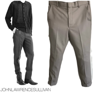 定価46,200円JOHN LAWRENCE SULLIVAN ジョンローレンスサリバンTAPERED TROUSERS サマーウールテーパード スラックス 46