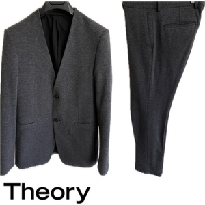 定価93,500円 セオリー Theoryノーカラー スウェットジャージー ジャケット&パンツ セットアップ グレー