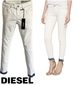 定価37,400円 DIESEL ディーゼル Skinzee-Low-Zip 0682Y スーパースリム 形状記憶ストレッチ スキニーホワイトデニムSLANDY krailey