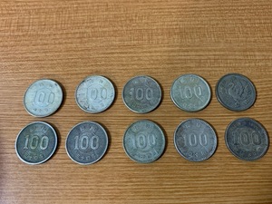 旧100円硬貨 銀貨 稲穂8枚 鳳凰1枚 五輪1枚 計10枚